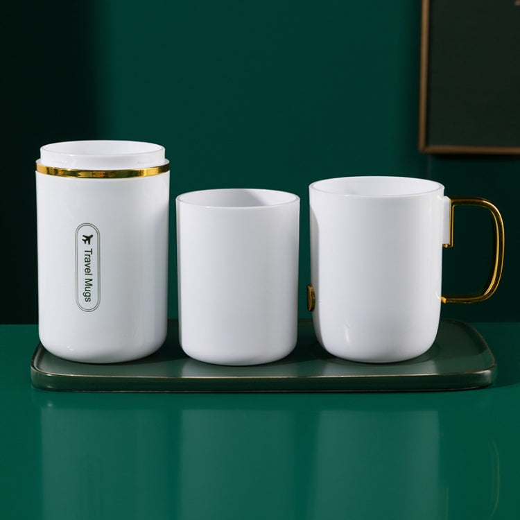 JM043 Set di tazze per collutorio domestico Coppia comoda scatola per spazzolini da viaggio, stile:, 2 Cups Dark Green, 2 Cups Black, 2 Cups White, 3 Cups Dark Green, 3 Cups Black, 3 Cups White