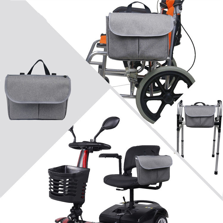 MTP-682 Borsa portaoggetti per sedia a rotelle sospesa Borsa portabici da passeggio per riabilitazione, MTP-682 Black, MTP-682 Grey