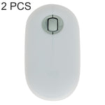 Custodia protettiva per mouse wireless antipolvere in silicone da 2 pezzi per Logitech Pebble, Black, Pink, Matcha Green, Gray Blue, Transparent