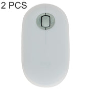 Custodia protettiva per mouse wireless antipolvere in silicone da 2 pezzi per Logitech Pebble, Black, Pink, Matcha Green, Gray Blue, Transparent