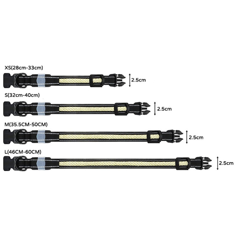 Collare per illuminazione per animali domestici ricaricabile resistente all'usura e impermeabile a LED, dimensioni:, XS, S, M, L