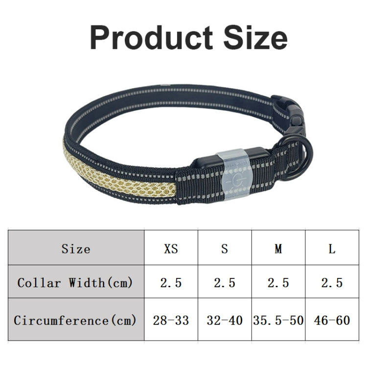 Collare per illuminazione per animali domestici ricaricabile resistente all'usura e impermeabile a LED, dimensioni:, XS, S, M, L