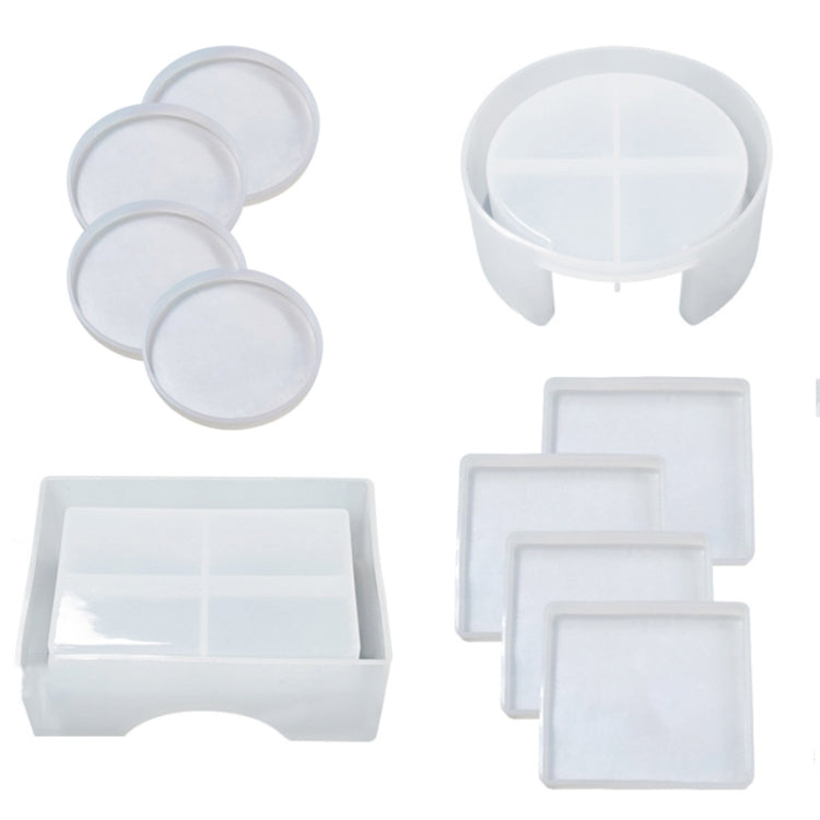 Stampo in silicone per scatola di immagazzinaggio in resina epossidica di cristallo fai-da-te, Round Coaster Box Set, Round Coaster DJ-100, Round Coaster Box DJ-98, Square Coaster Box Set, Square Coaster DJ-99, Square Coasters DJ-97, 10 PCS/Set        ...