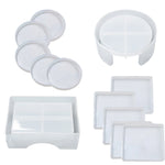 Stampo in silicone per scatola di immagazzinaggio in resina epossidica di cristallo fai-da-te, Round Coaster Box Set, Round Coaster DJ-100, Round Coaster Box DJ-98, Square Coaster Box Set, Square Coaster DJ-99, Square Coasters DJ-97, 10 PCS/Set        ...