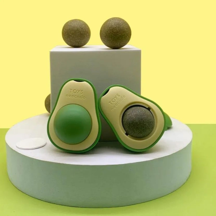 2 palline di erba gatta e avocado che stuzzicano il giocattolo per la pulizia dei denti di gatto, Mint Ball, Gall Fruit