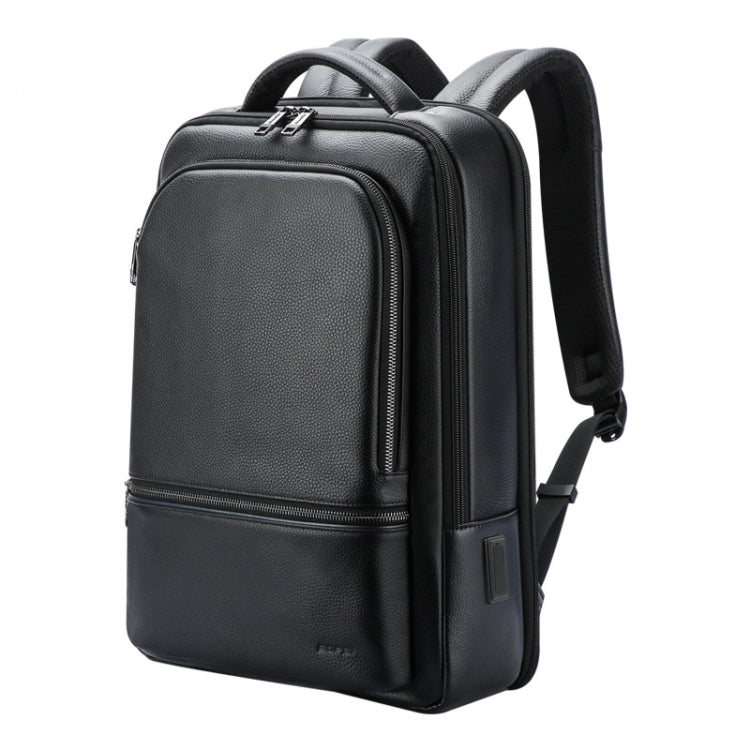 Bopai 61-70111 Zaino antifurto impermeabile multiscomparto in pelle bovina con foro di ricarica USB, 61-70111