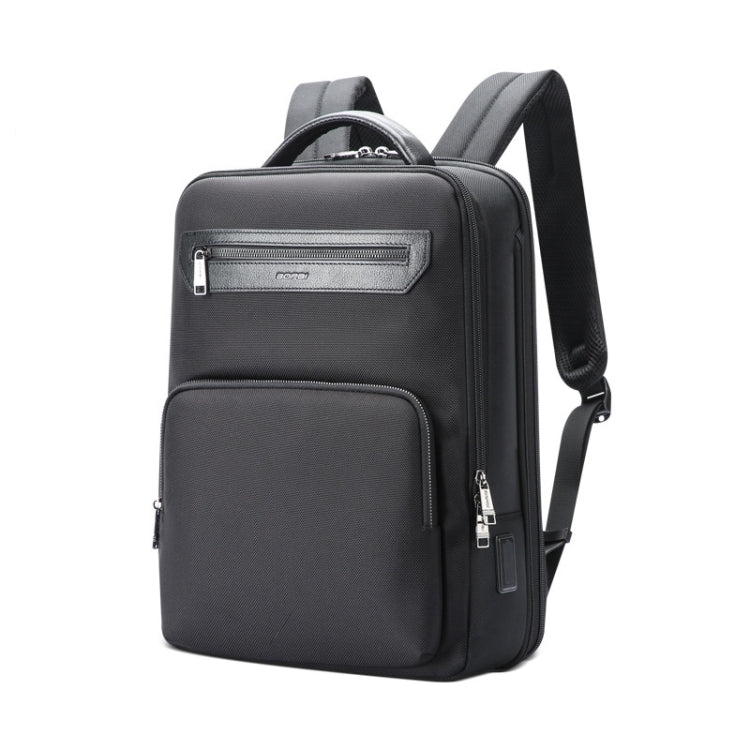 Bopai 61-121518 Zaino espandibile impermeabile multiscomparto con foro di ricarica USB, Black, Dark Gray