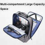 Bopai 61-121518 Zaino espandibile impermeabile multiscomparto con foro di ricarica USB, Black, Dark Gray