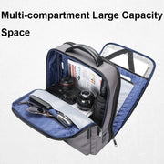 Bopai 61-121518 Zaino espandibile impermeabile multiscomparto con foro di ricarica USB, Black, Dark Gray