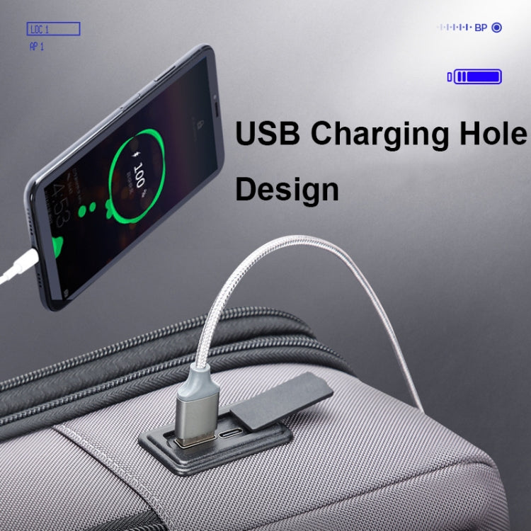 Bopai 61-121518 Zaino espandibile impermeabile multiscomparto con foro di ricarica USB, Black, Dark Gray