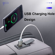 Bopai 61-121518 Zaino espandibile impermeabile multiscomparto con foro di ricarica USB, Black, Dark Gray