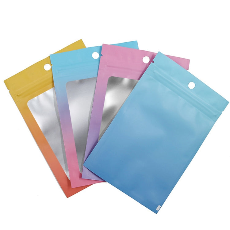 Sacchetto di imballaggio sigillato per cavo dati per gioielli con chiusura lampo in alluminio da 100 pezzi, dimensioni:, 7.5x10cm (Pink Gradually Purple), 7.5x10cm (Blue Gradually Pink), 7.5x10cm (Blue Gradient), 7.5x10cm (Yellow Gradient)             ...