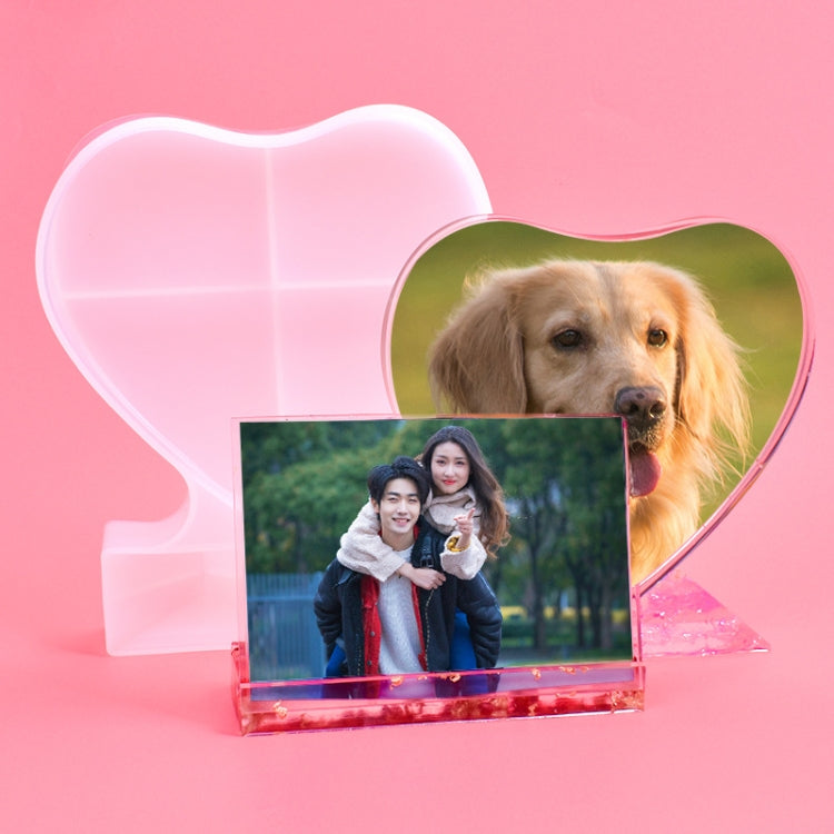 Stampo in silicone fai-da-te con cornice per foto quadrata a forma di cuore, specifiche:, S (Rectangle), S (Heart-shaped), L (Heart-shaped), L (Square), Vertical Rectangle