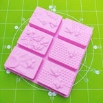 2 PCS 6 Grid Square Honeycomb Ice Cube Cake Mold Stampo quadrato per sapone fatto a mano, Soap Mould