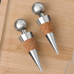 Tappi per vino rosso in sughero in metallo da 2 pezzi Tappi per vino in legno sintetico, Metal Cork Wine Corks