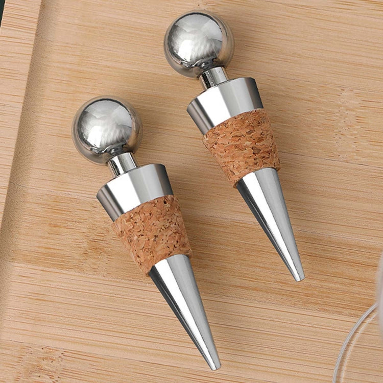 Tappi per vino rosso in sughero in metallo da 2 pezzi Tappi per vino in legno sintetico, Metal Cork Wine Corks