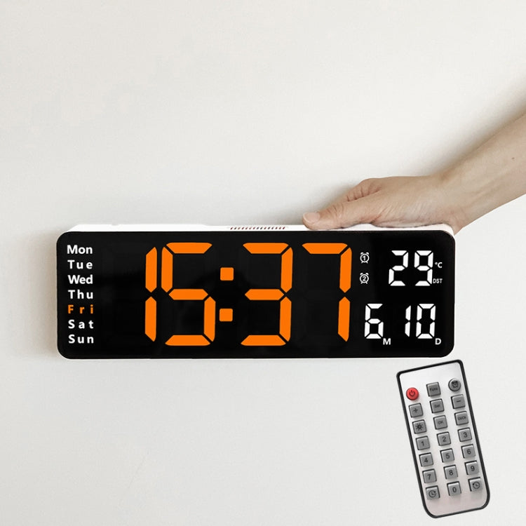 6629 Orologio da parete a grande schermo da soggiorno a LED multifunzionale da 13 pollici, 13 Inch Black Shell Orange Light, 13 Inch Black Shell Green Light, 13 Inch Black Shell Red Light, 13 Inch White Shell Orange Light, 13 Inch White Shell Green Lig...