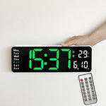6629 Orologio da parete a grande schermo da soggiorno a LED multifunzionale da 13 pollici, 13 Inch Black Shell Orange Light, 13 Inch Black Shell Green Light, 13 Inch Black Shell Red Light, 13 Inch White Shell Orange Light, 13 Inch White Shell Green Lig...
