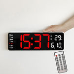 6629 Orologio da parete a grande schermo da soggiorno a LED multifunzionale da 13 pollici, 13 Inch Black Shell Orange Light, 13 Inch Black Shell Green Light, 13 Inch Black Shell Red Light, 13 Inch White Shell Orange Light, 13 Inch White Shell Green Lig...
