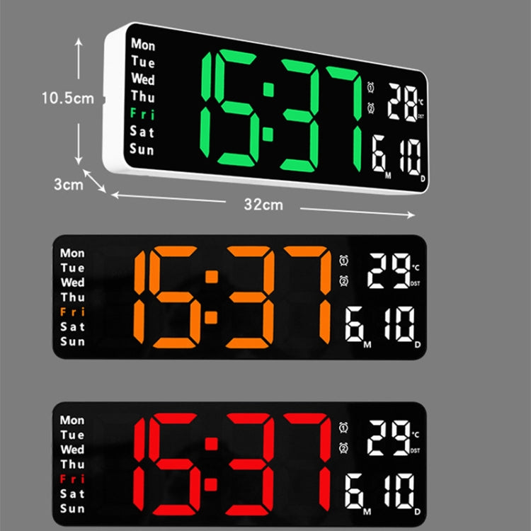 6629 Orologio da parete a grande schermo da soggiorno a LED multifunzionale da 13 pollici, 13 Inch Black Shell Orange Light, 13 Inch Black Shell Green Light, 13 Inch Black Shell Red Light, 13 Inch White Shell Orange Light, 13 Inch White Shell Green Lig...