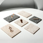 Espositore per gioielli da 2 pezzi in pietra ruvida per gioielli, Beige (10x10cm), Beige (10x15cm), Gray (10x10cm), Gray (10x15cm)