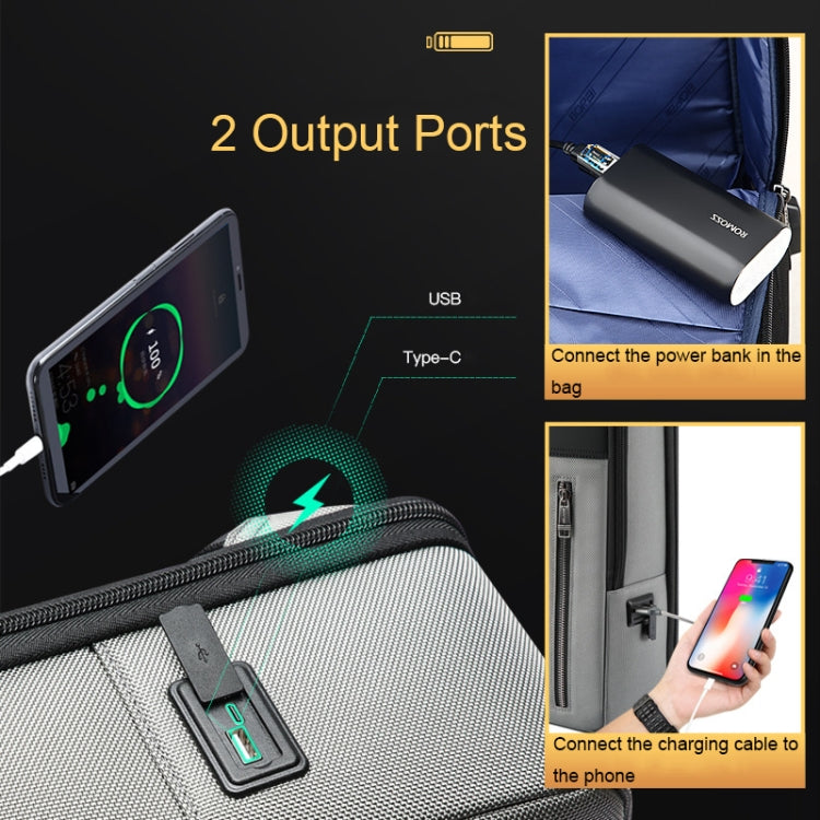 Bopai 61-68118 Zaino per laptop antifurto multifunzionale resistente all'usura con foro di ricarica USB