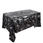 Tovaglia per decorazione di eventi per feste di Halloween di Natale 3 pezzi, Orange Pumpkin, Black Pumpkin, Black Ghost, Gray Bat, Green Pumpkin, Purple Spider, Red Snowman, Geometry, Blue Snowman, Green Biscuits