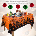 Tovaglia per decorazione di eventi per feste di Halloween di Natale 3 pezzi, Orange Pumpkin, Black Pumpkin, Black Ghost, Gray Bat, Green Pumpkin, Purple Spider, Red Snowman, Geometry, Blue Snowman, Green Biscuits
