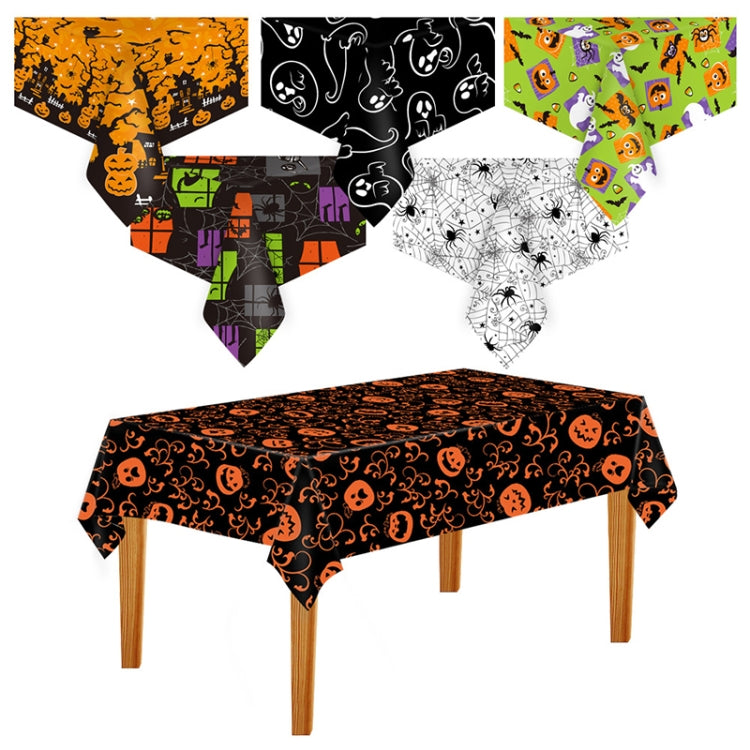Tovaglia per decorazione di eventi per feste di Halloween di Natale 3 pezzi, Orange Pumpkin, Black Pumpkin, Black Ghost, Gray Bat, Green Pumpkin, Purple Spider, Red Snowman, Geometry, Blue Snowman, Green Biscuits