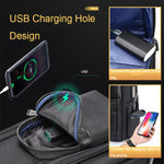 Bopai 61-86611 Zaino per laptop antifurto multifunzionale resistente all'usura con foro di ricarica USB