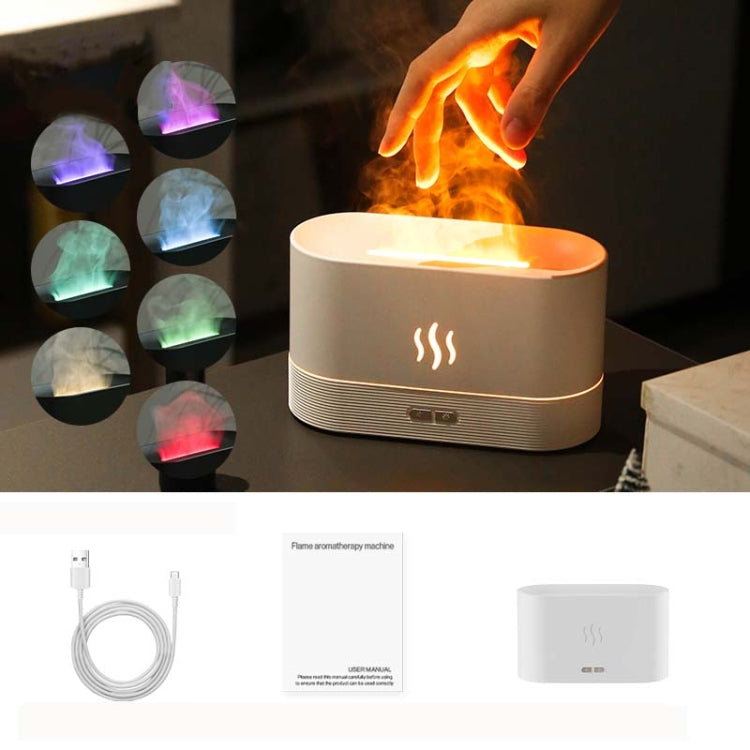 Umidificatore d'aria da scrivania per ufficio a casa con macchina per aromaterapia a fiamma a 7 colori, 7 Color(Black), 7 Color (White)