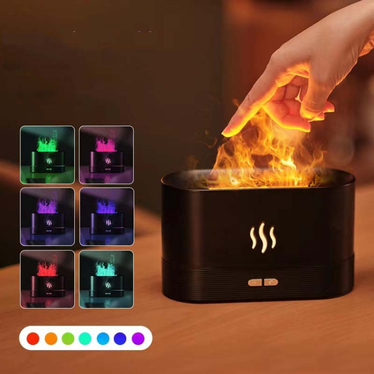 Umidificatore d'aria da scrivania per ufficio a casa con macchina per aromaterapia a fiamma a 7 colori, 7 Color(Black), 7 Color (White)