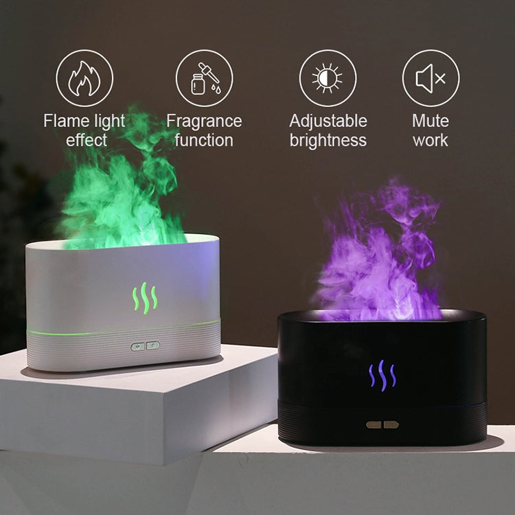 Umidificatore d'aria da scrivania per ufficio a casa con macchina per aromaterapia a fiamma a 7 colori, 7 Color(Black), 7 Color (White)