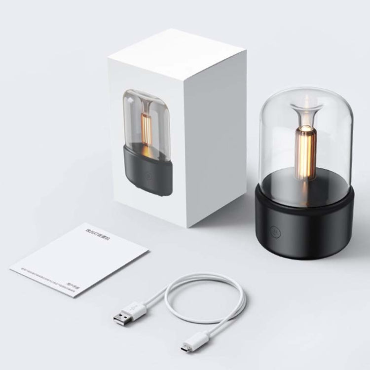Umidificatore a luce notturna per atmosfera domestica a lume di candela simulato da 120 ml, DQ702 (Black), DQ702 (Beige), DQ702 (Pink)