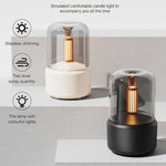 Umidificatore a luce notturna per atmosfera domestica a lume di candela simulato da 120 ml, DQ702 (Black), DQ702 (Beige), DQ702 (Pink)