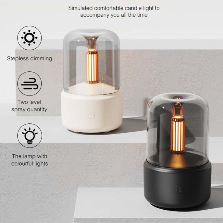 Umidificatore a luce notturna per atmosfera domestica a lume di candela simulato da 120 ml, DQ702 (Black), DQ702 (Beige), DQ702 (Pink)