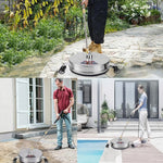 Pulitore ad alta pressione per pavimenti rotondi, dimensioni:, 15 inch Plastic+2 Shots, 15 inch Stainless Steel+2 Shots