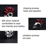 SCC2403 Accessori per bracciali in argento 925 con perle di scheletro di teschio rosa di Halloween, SCC2403