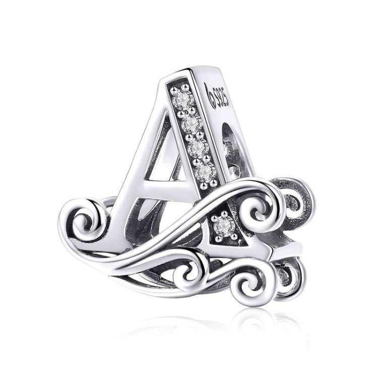 Ciondoli lettere argento 925 con zirconi per braccialetti