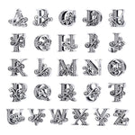 BSC030 26 lettere braccialetto fai da te accessori con perline zircone argento perline, stile:, A, B, C, D, E, F, G, H, I, J, K, L, M, N, O, P, Q, R, S, T, U, V, W, X