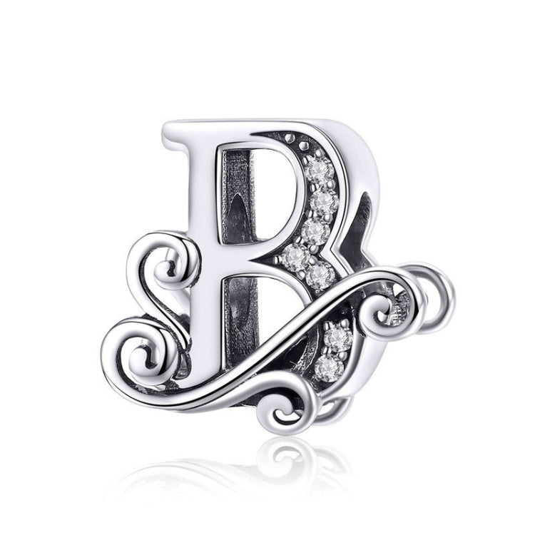 BSC030 26 lettere braccialetto fai da te accessori con perline zircone argento perline, stile:, A, B, C, D, E, F, G, H, I, J, K, L, M, N, O, P, Q, R, S, T, U, V, W, X