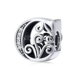 BSC030 26 lettere braccialetto fai da te accessori con perline zircone argento perline, stile:, A, B, C, D, E, F, G, H, I, J, K, L, M, N, O, P, Q, R, S, T, U, V, W, X
