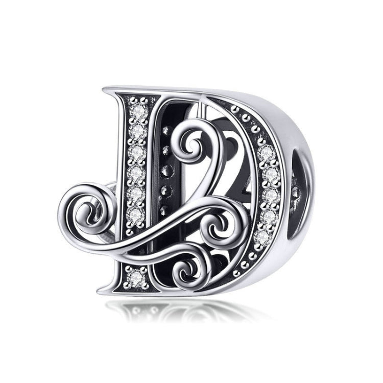 BSC030 26 lettere braccialetto fai da te accessori con perline zircone argento perline, stile:, A, B, C, D, E, F, G, H, I, J, K, L, M, N, O, P, Q, R, S, T, U, V, W, X