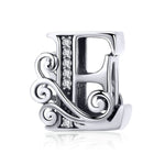 BSC030 26 lettere braccialetto fai da te accessori con perline zircone argento perline, stile:, A, B, C, D, E, F, G, H, I, J, K, L, M, N, O, P, Q, R, S, T, U, V, W, X
