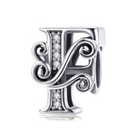 BSC030 26 lettere braccialetto fai da te accessori con perline zircone argento perline, stile:, A, B, C, D, E, F, G, H, I, J, K, L, M, N, O, P, Q, R, S, T, U, V, W, X