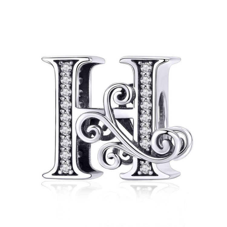 BSC030 26 lettere braccialetto fai da te accessori con perline zircone argento perline, stile:, A, B, C, D, E, F, G, H, I, J, K, L, M, N, O, P, Q, R, S, T, U, V, W, X