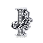 BSC030 26 lettere braccialetto fai da te accessori con perline zircone argento perline, stile:, A, B, C, D, E, F, G, H, I, J, K, L, M, N, O, P, Q, R, S, T, U, V, W, X