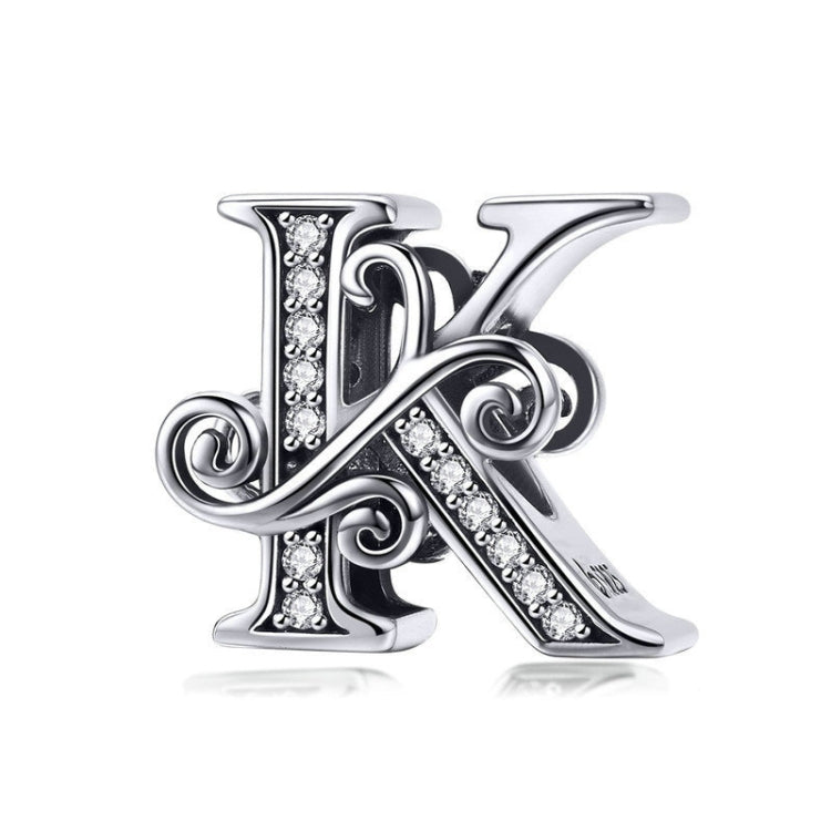 BSC030 26 lettere braccialetto fai da te accessori con perline zircone argento perline, stile:, A, B, C, D, E, F, G, H, I, J, K, L, M, N, O, P, Q, R, S, T, U, V, W, X