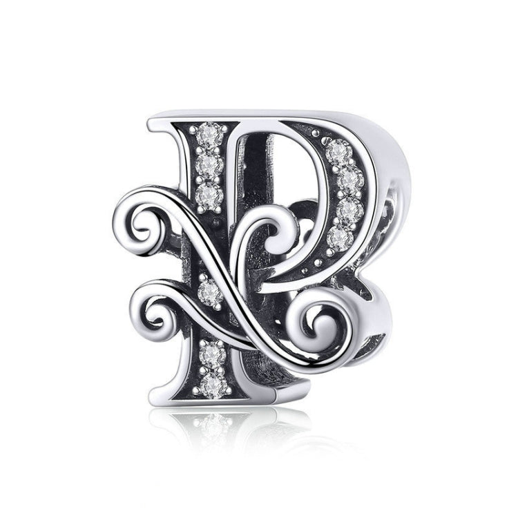 BSC030 26 lettere braccialetto fai da te accessori con perline zircone argento perline, stile:, A, B, C, D, E, F, G, H, I, J, K, L, M, N, O, P, Q, R, S, T, U, V, W, X