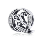 BSC030 26 lettere braccialetto fai da te accessori con perline zircone argento perline, stile:, A, B, C, D, E, F, G, H, I, J, K, L, M, N, O, P, Q, R, S, T, U, V, W, X